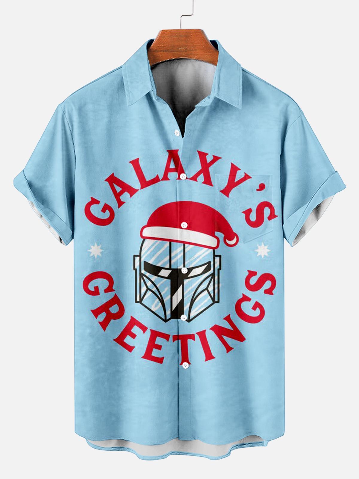 Men's Christmas Printed Short Sleeve Shirt