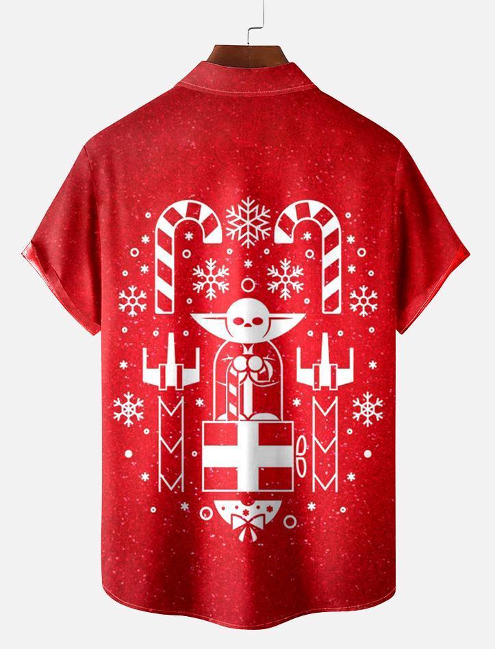Men's Christmas Printed Short Sleeve Shirt