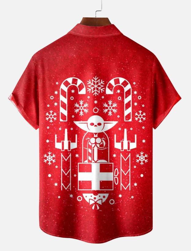 Men's Christmas Printed Short Sleeve Shirt