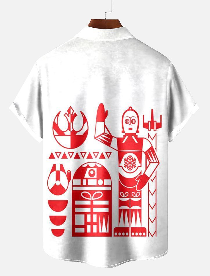 Men's Christmas Printed Short Sleeve Shirt