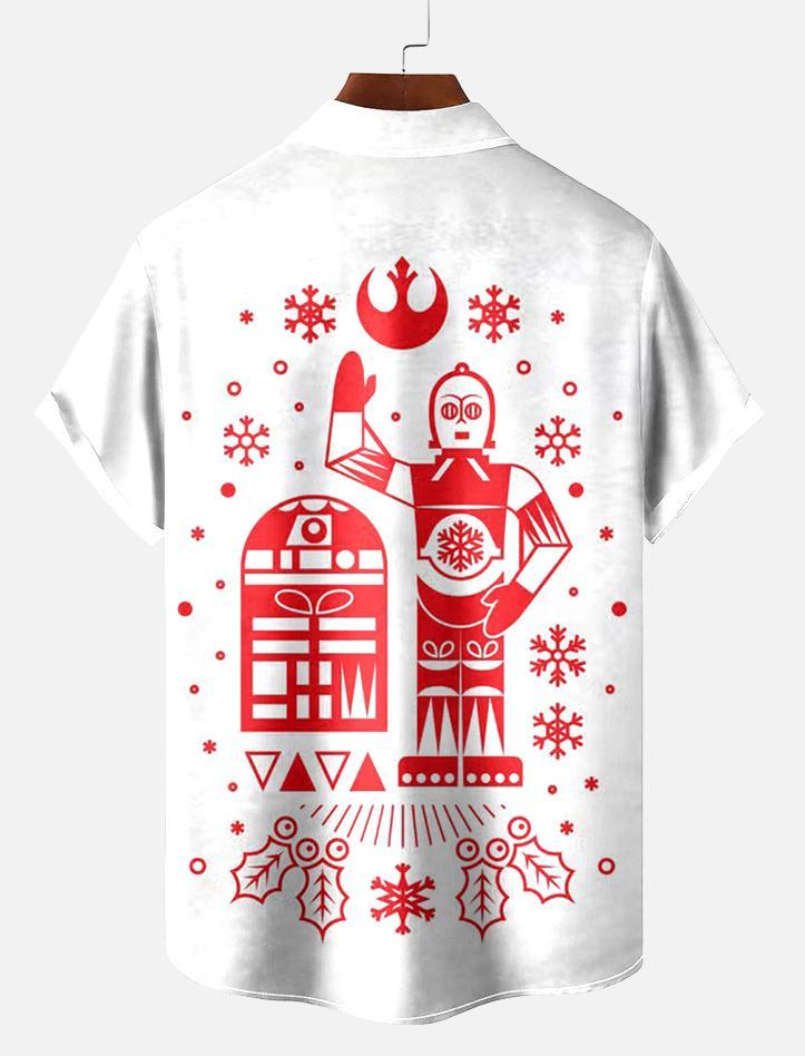 Men's Christmas Printed Short Sleeve Shirt