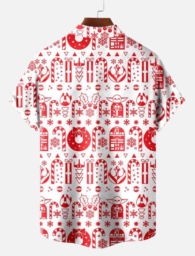 Men's Christmas Printed Short Sleeve Shirt