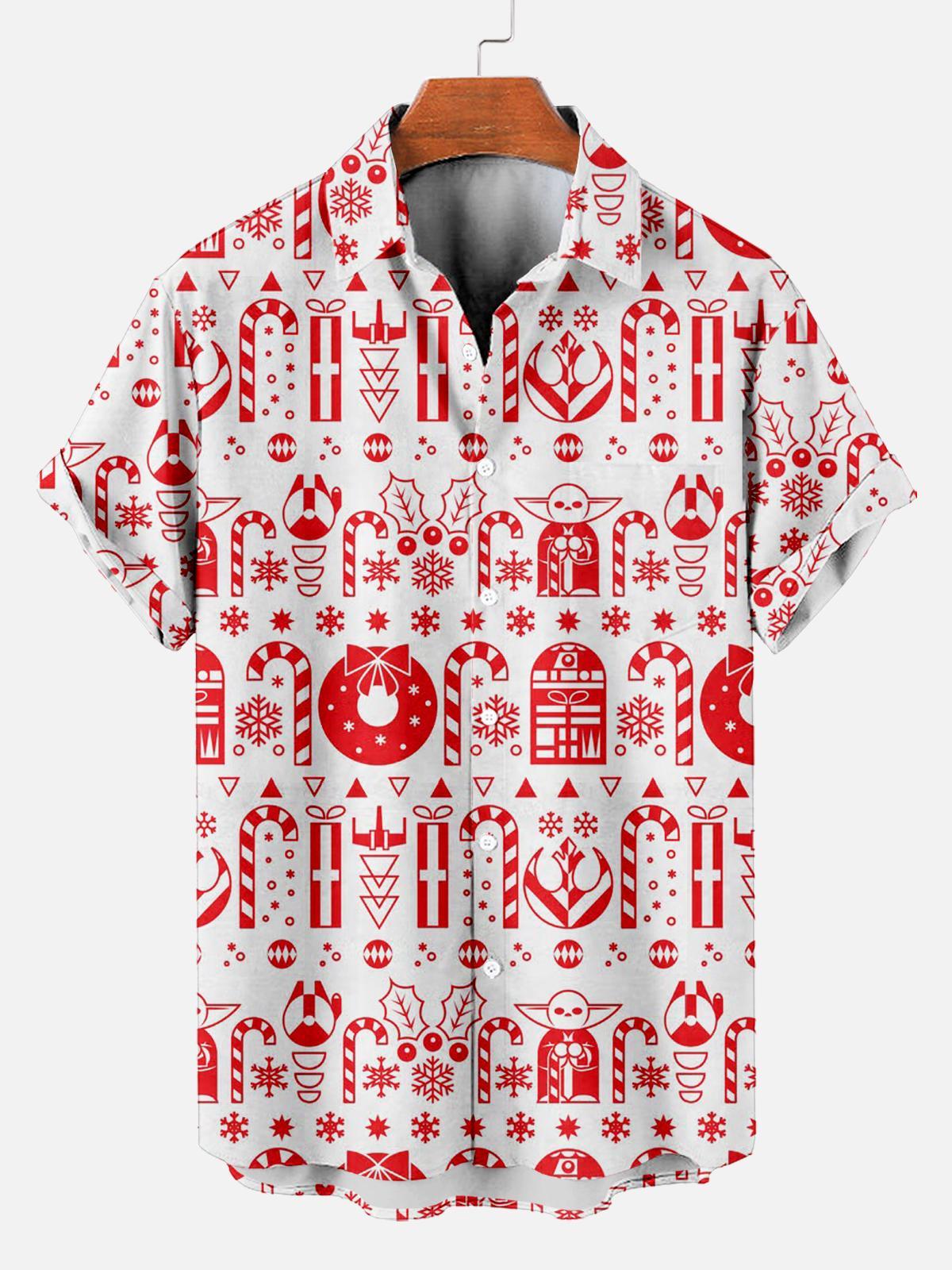 Men's Christmas Printed Short Sleeve Shirt