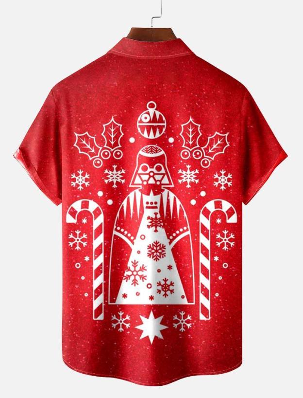 Men's Christmas Printed Short Sleeve Shirt