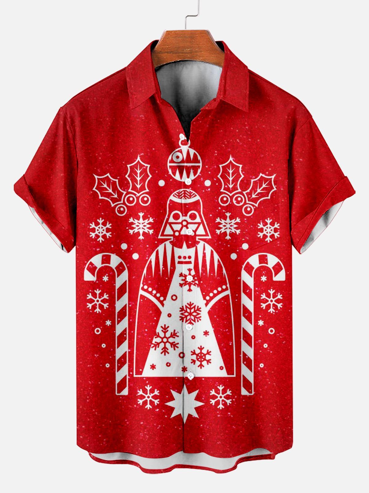 Men's Christmas Printed Short Sleeve Shirt