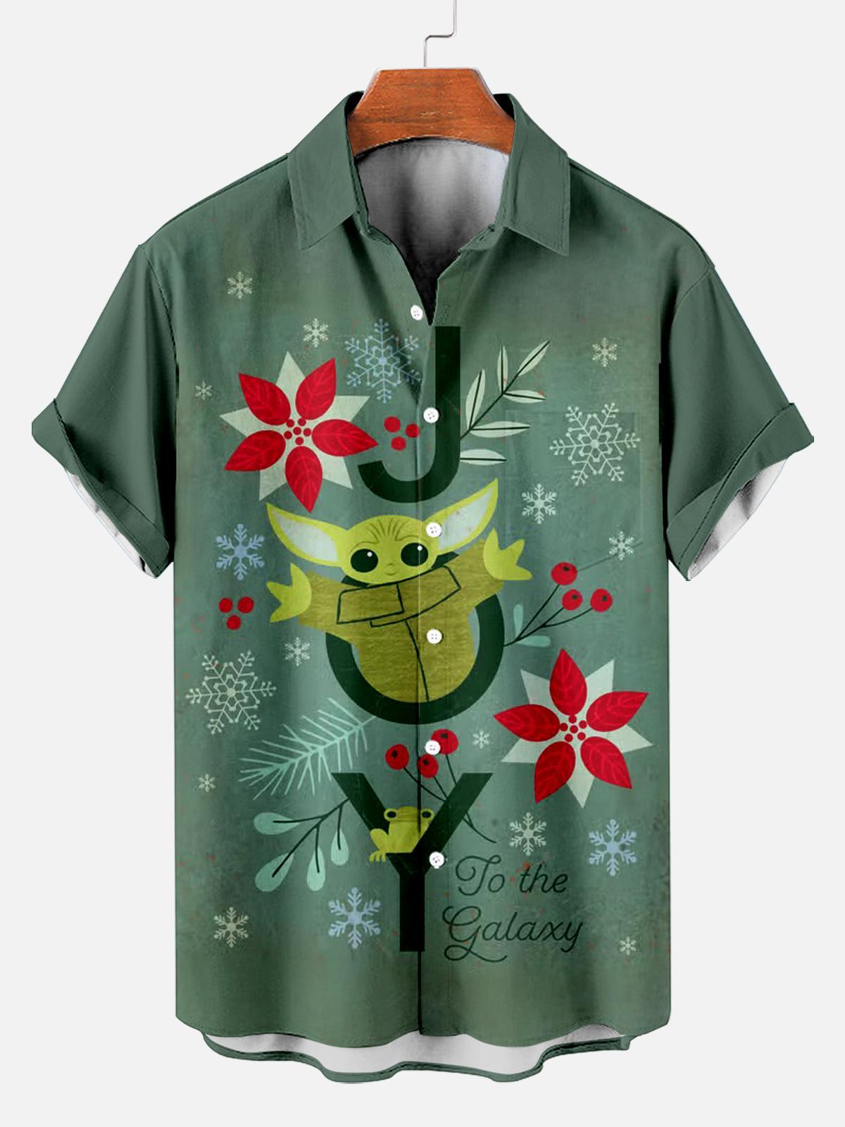 Men's Christmas Printed Short Sleeve Shirt