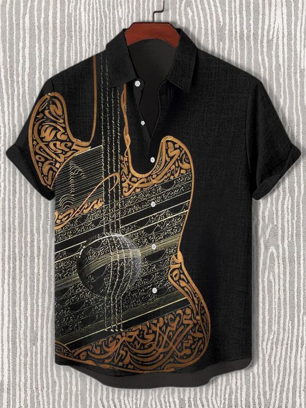 Men's Musical Art Casual Short Sleeve Shirt