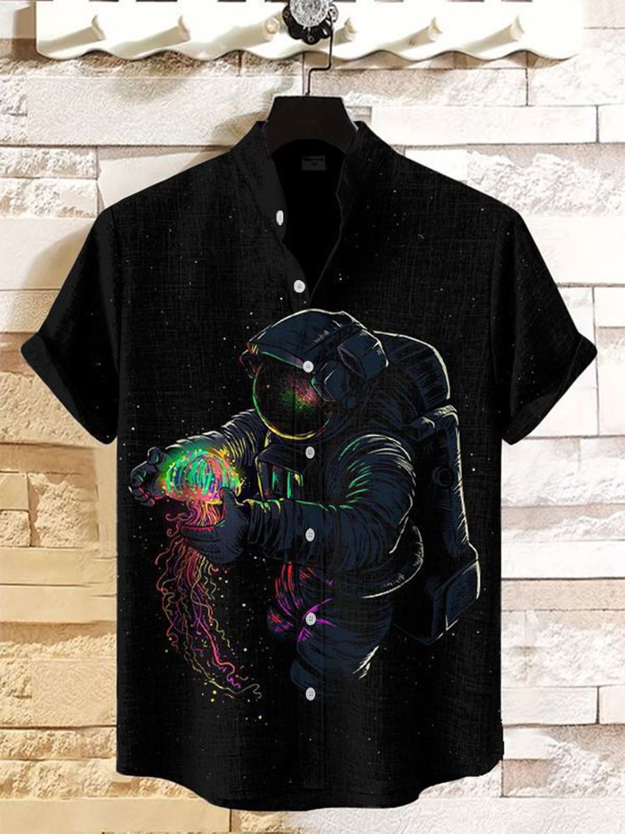 Men's Space Astronaut Short Sleeve Shirt