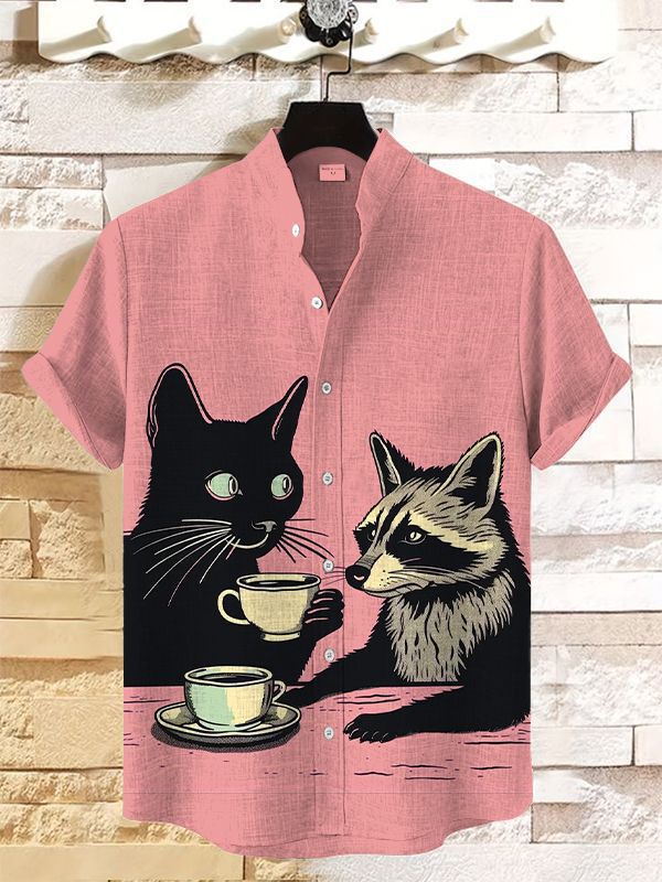 Men's Animal Graphic Art Print Shirt