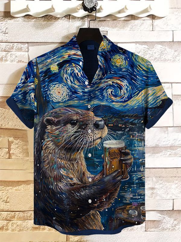 Men's Animal Graphic Art Print Shirt