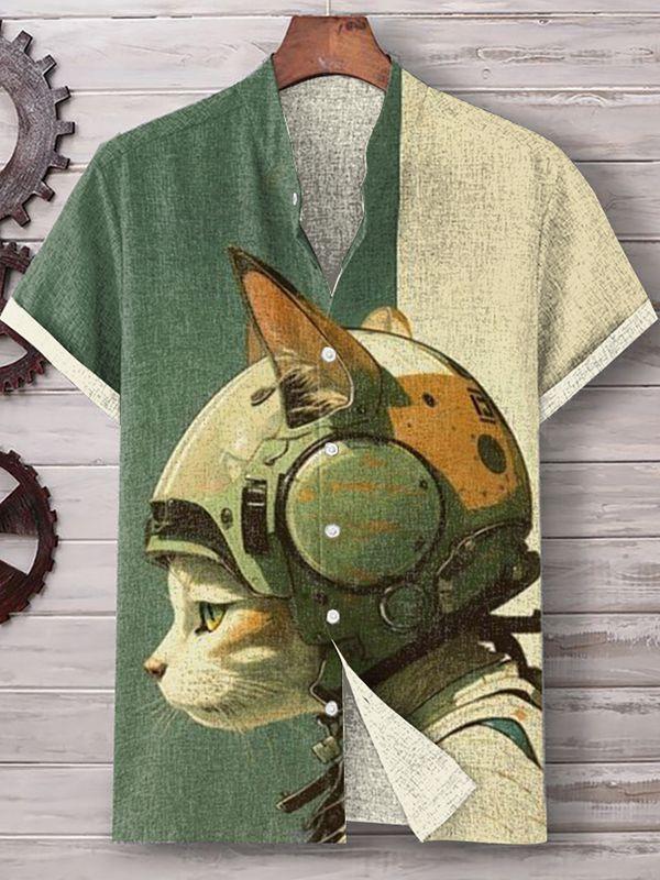 Men's Hawaiian Fun Little Yellow Duck Holiday Casual Short Sleeve Shir