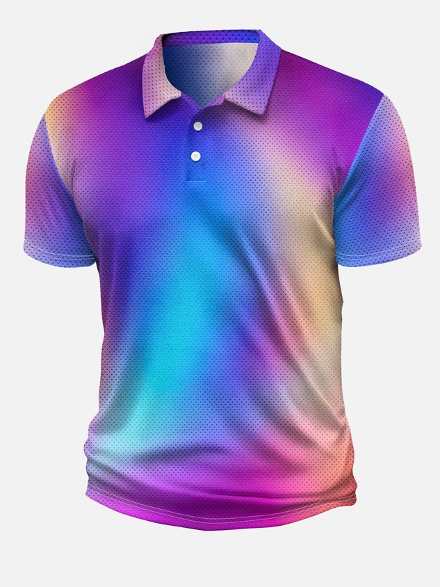 Hardaddy Moisture-wicking Golf Polo Gradient Color Tropical Plants Animals