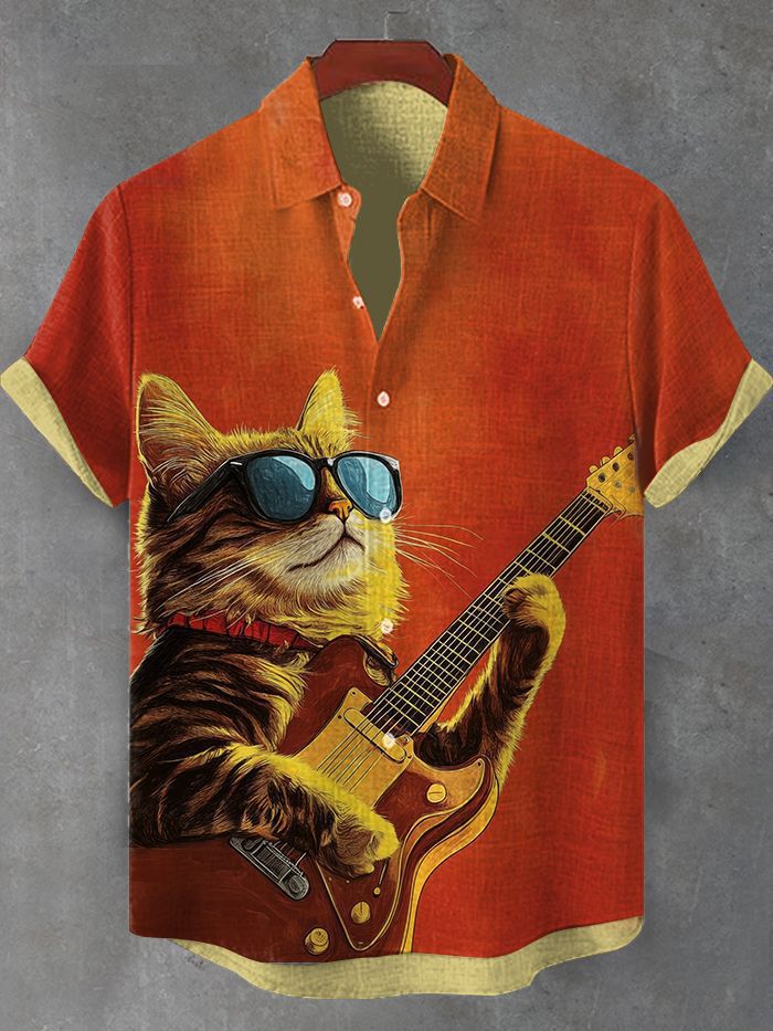 Retro Fashion Anthropomorphic Animal Short Sleeve Shirt