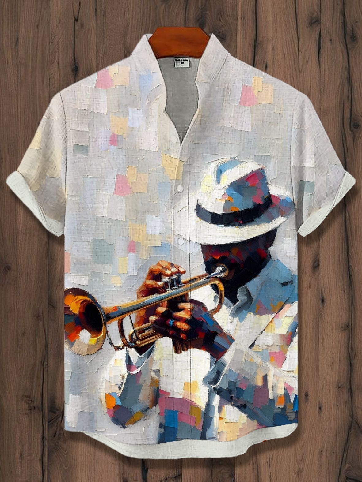 Stylish Blue Print Cotton Linen Shirt