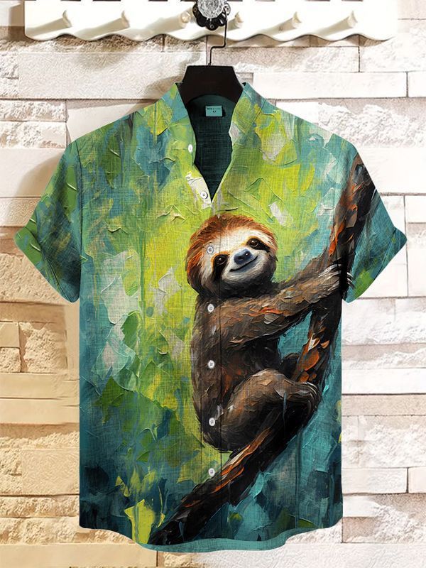 Men's Animal Graphic Art Print Shirt