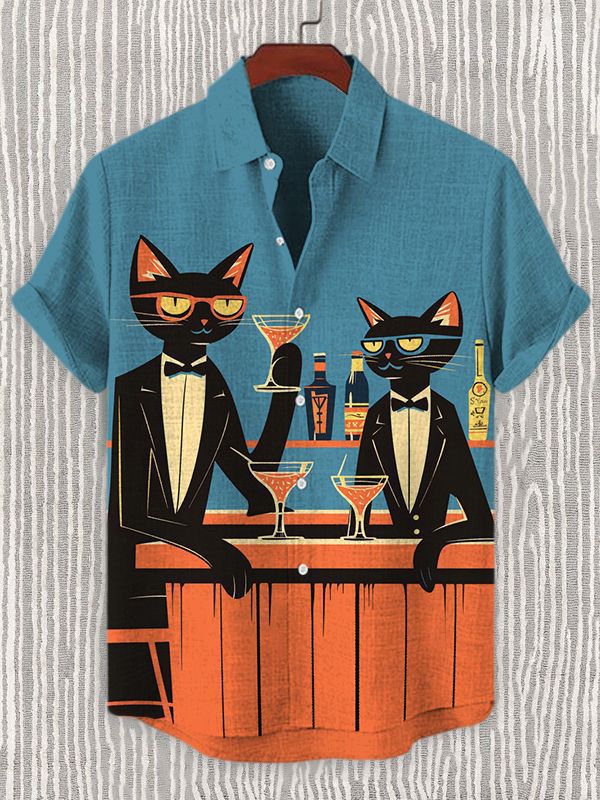 Men's Animal Print Short Sleeve Shirt