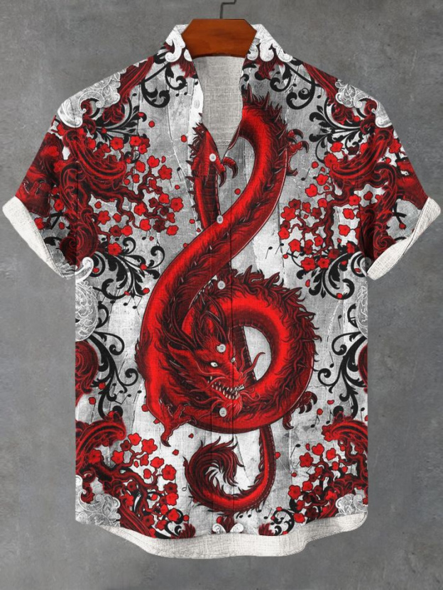 Men's Musical Art Casual Short Sleeve Shirt