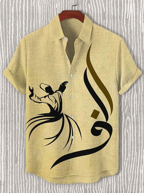Men's Retro Ethnic Tribal Short Sleeve Shirt