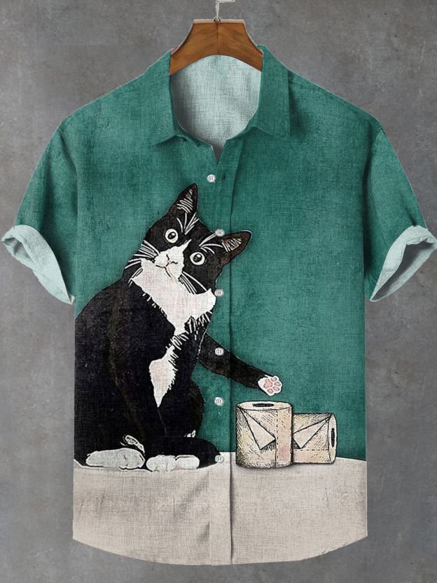 Men's Animal Graphic Art Print Shirt
