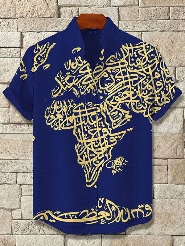 Men's Retro Ethnic Tribal Short Sleeve Shirt