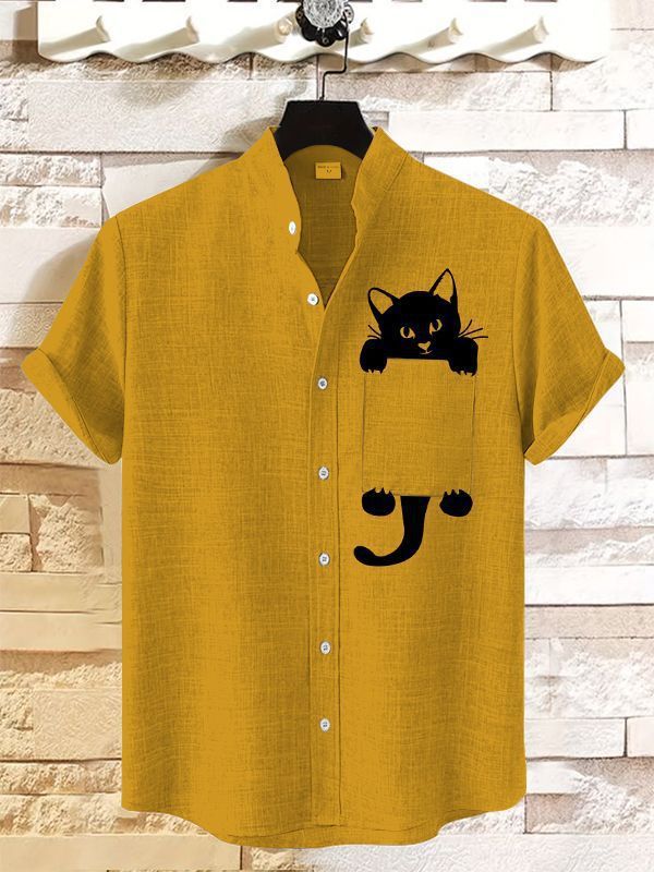 Men's Animal Graphic Art Print Shirt