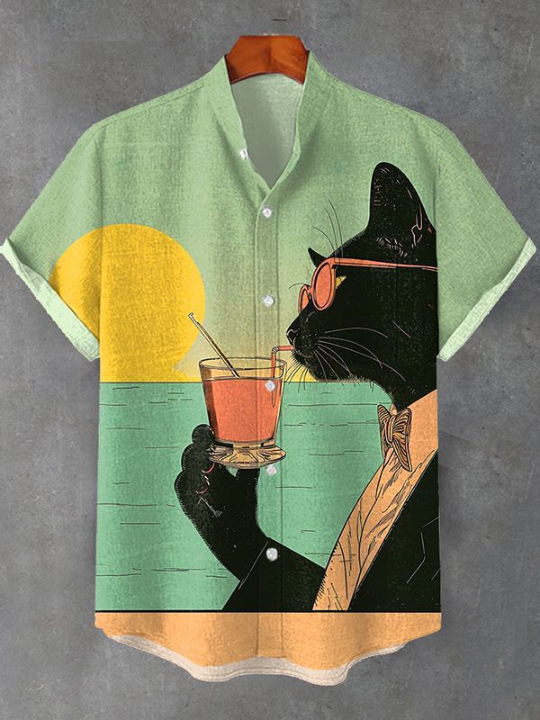 Men's Animal Print Short Sleeve Shirt
