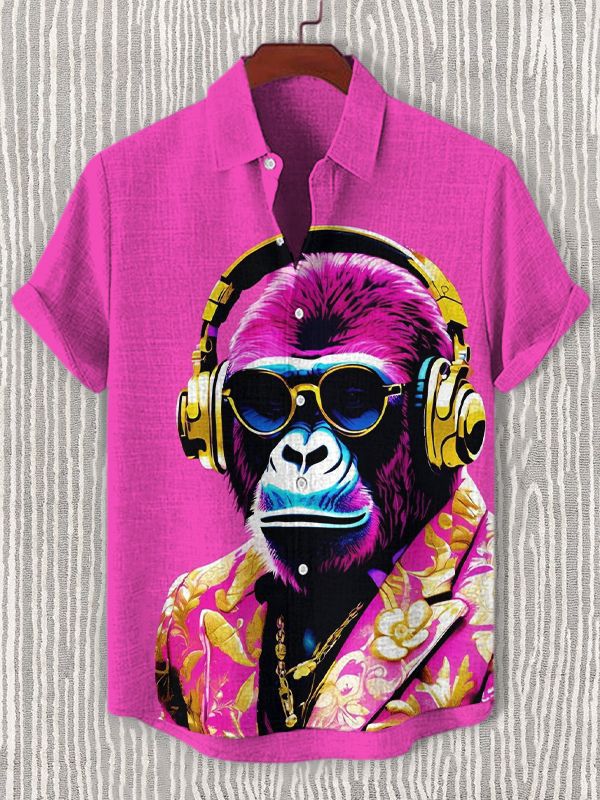 Men's Vintage Gorilla Gentleman Short Sleeve Shirt