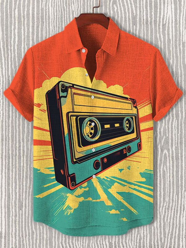 Men's Musical Art Casual Short Sleeve Shirt