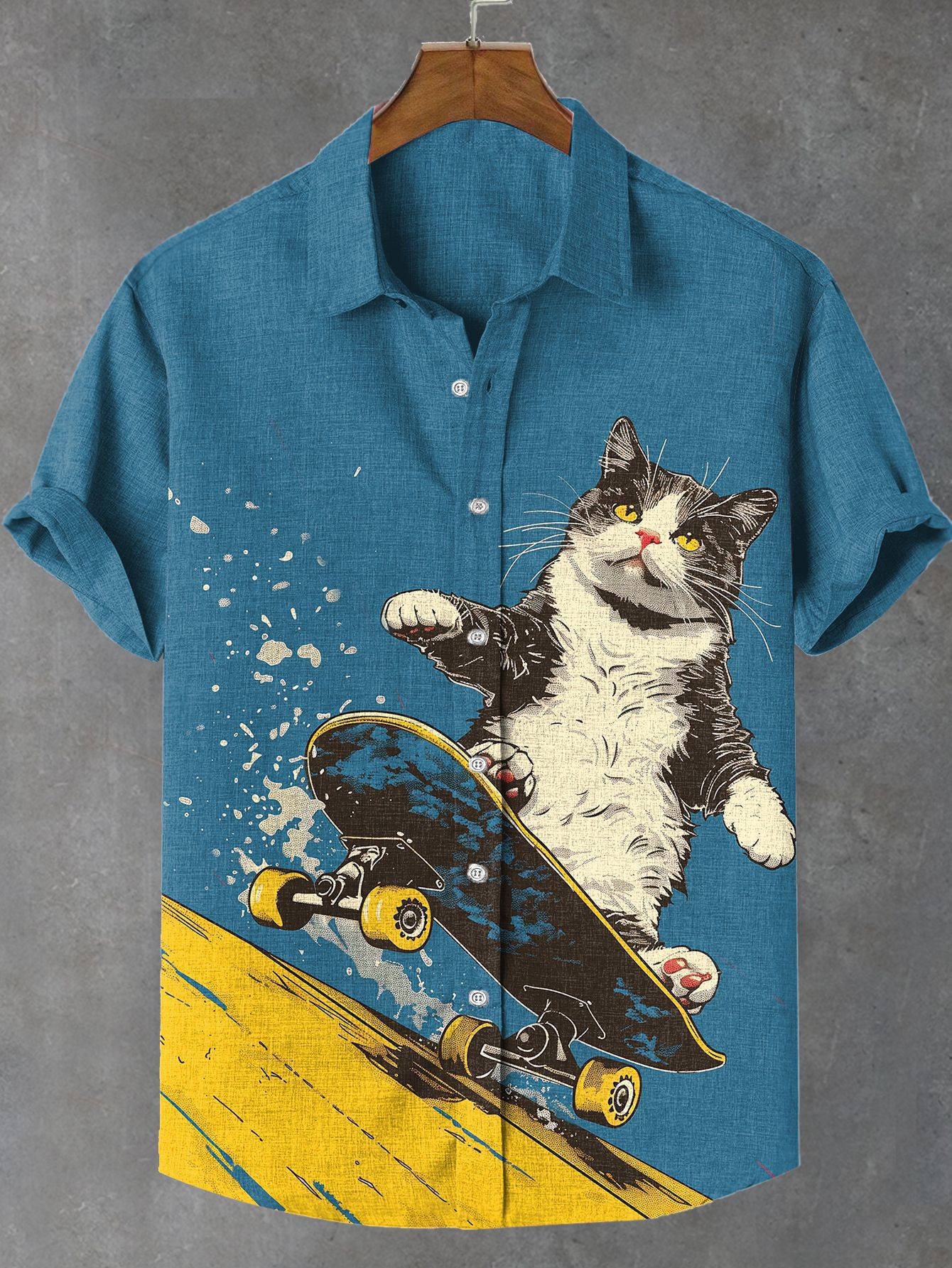 Men's Hawaiian Animal Print Short Sleeve Shirt