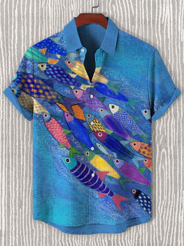 Ocean creature graphic short sleeve shirt