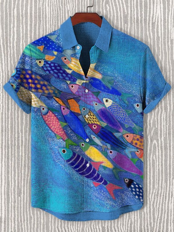 Ocean creature graphic short sleeve shirt