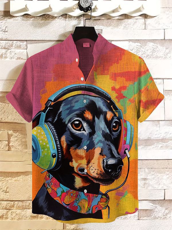 Men's Musical Art Casual Short Sleeve Shirt
