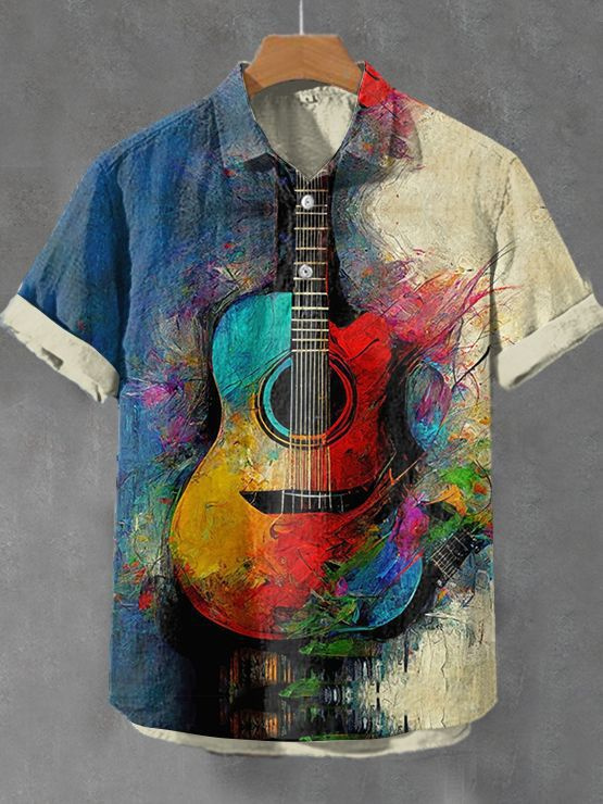 Men's Musical Art Casual Short Sleeve Shirt