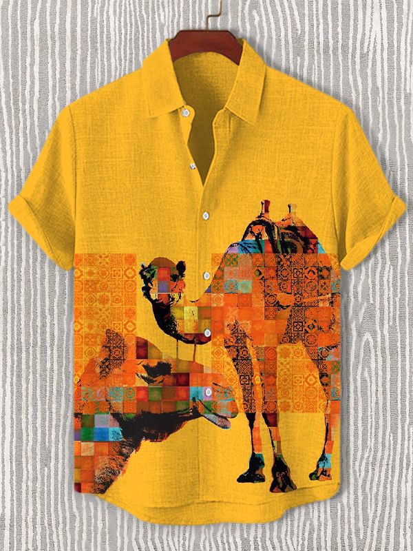 Men's Retro Ethnic Tribal Short Sleeve Shirt