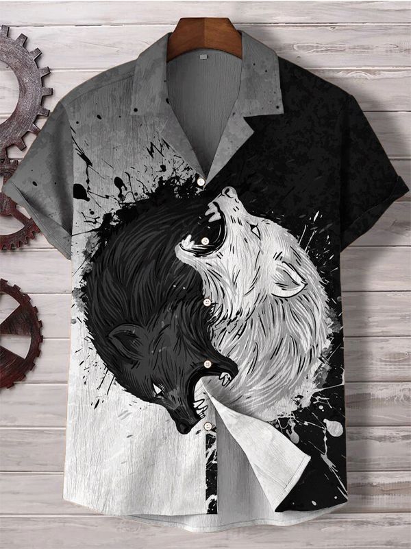Men's Animal Graphic Art Print Shirt