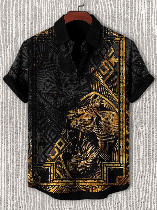 Men's Retro Ethnic Tribal Short Sleeve Shirt