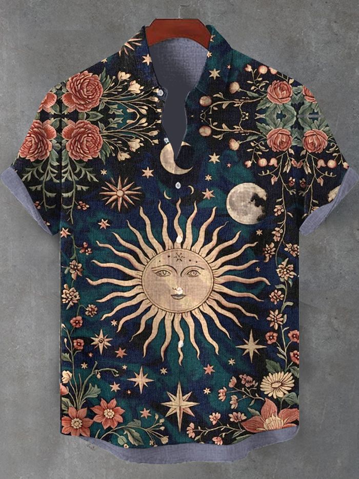 Men's Retro Ethnic Tribal Short Sleeve Shirt