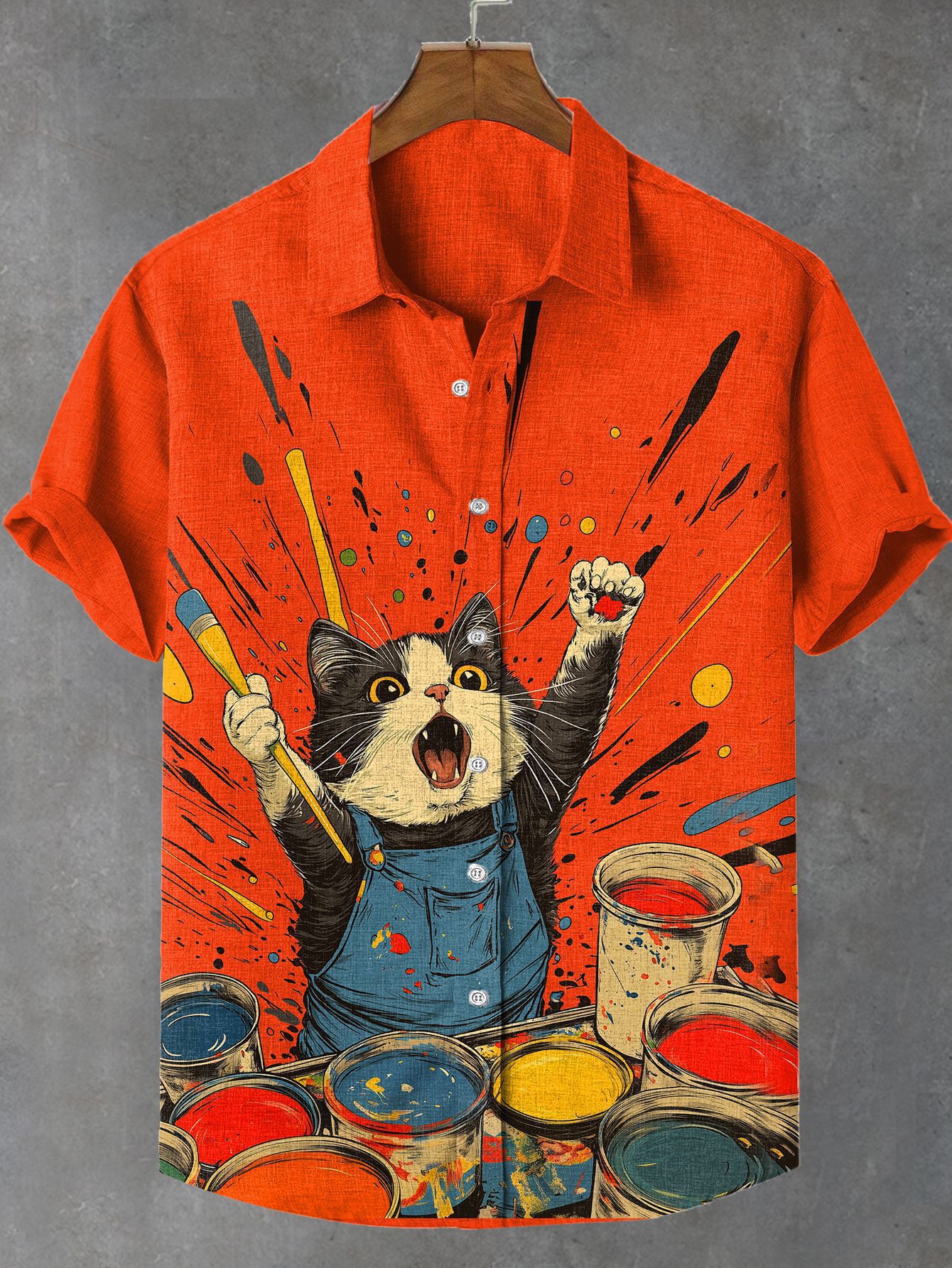 Men's Animal Graphic Art Print Shirt