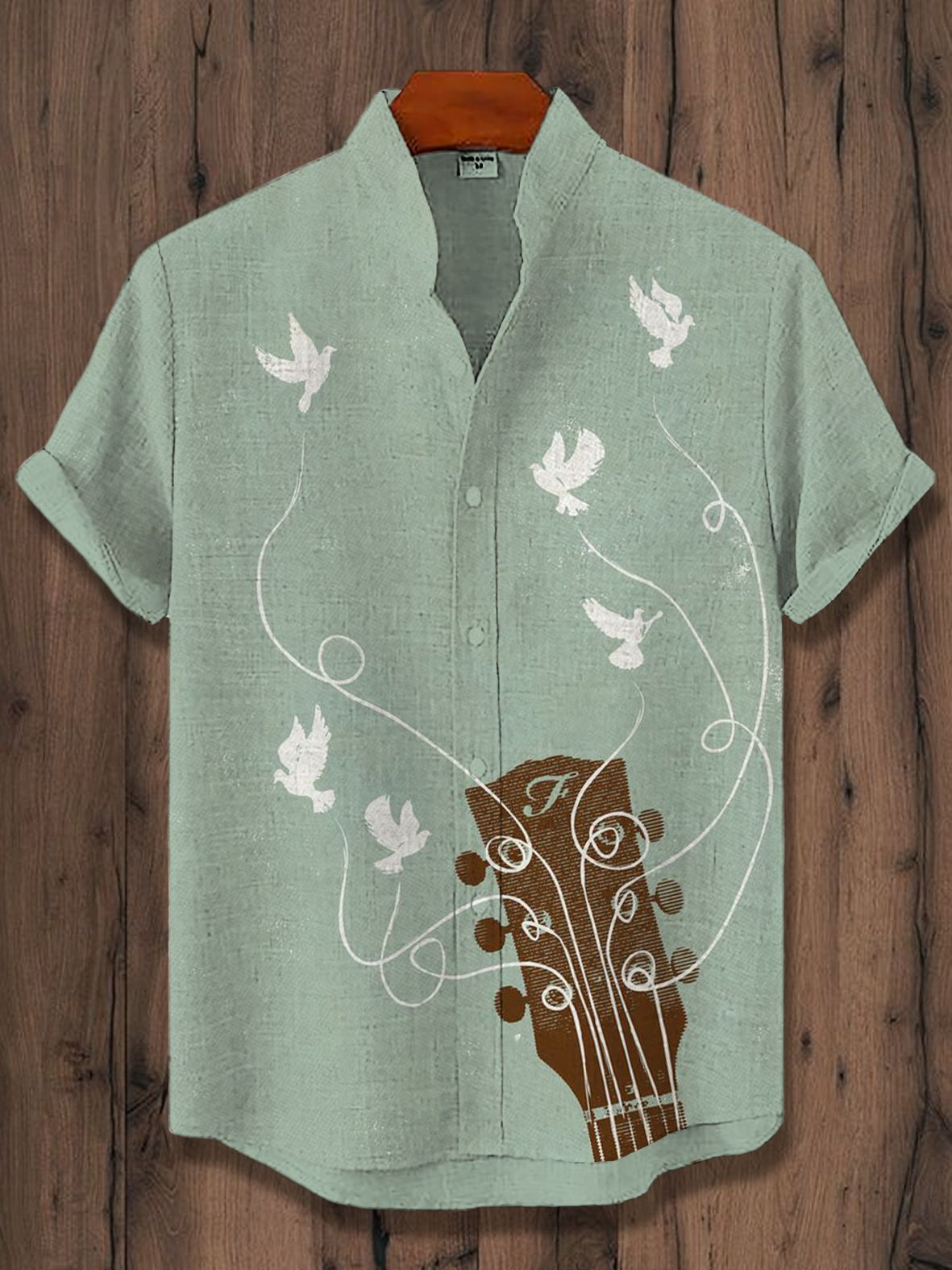 Men's Retro Classic Music Casual Short Sleeve Shirt