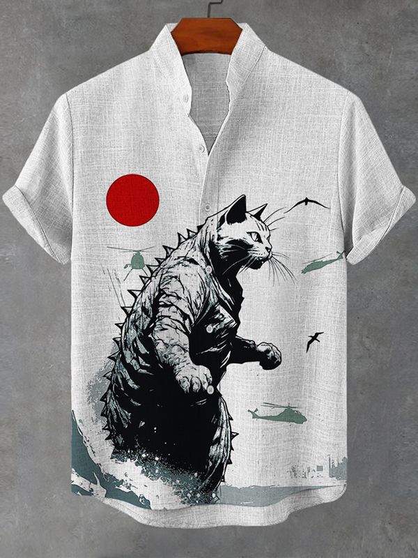 animal graphic short sleeve shirt