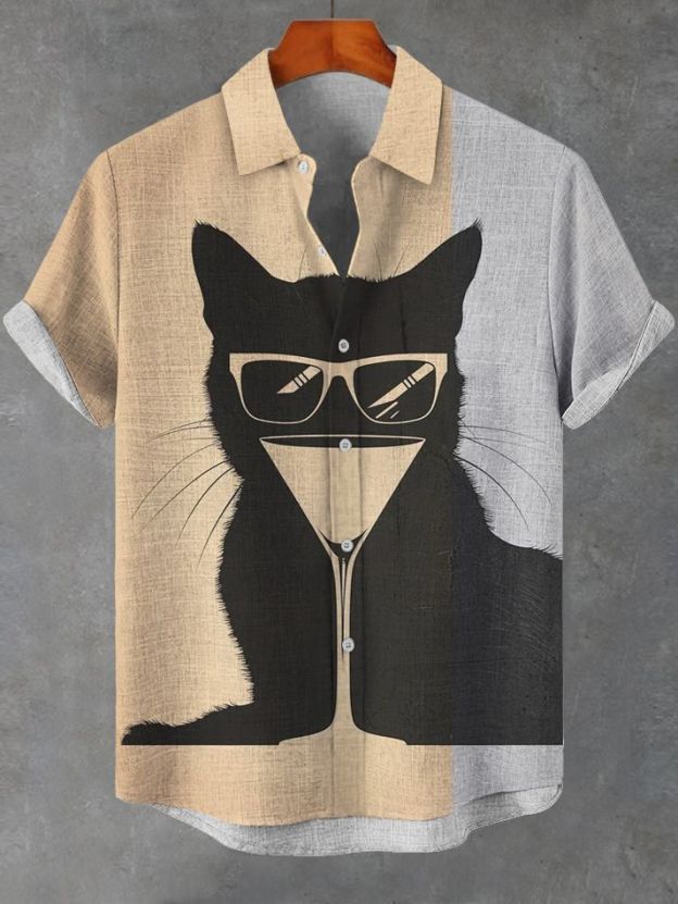 Men's Animal Graphic Art Print Shirt