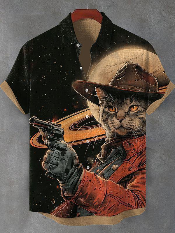 Men's Hawaiian Fun Little Yellow Duck Holiday Casual Short Sleeve Shir