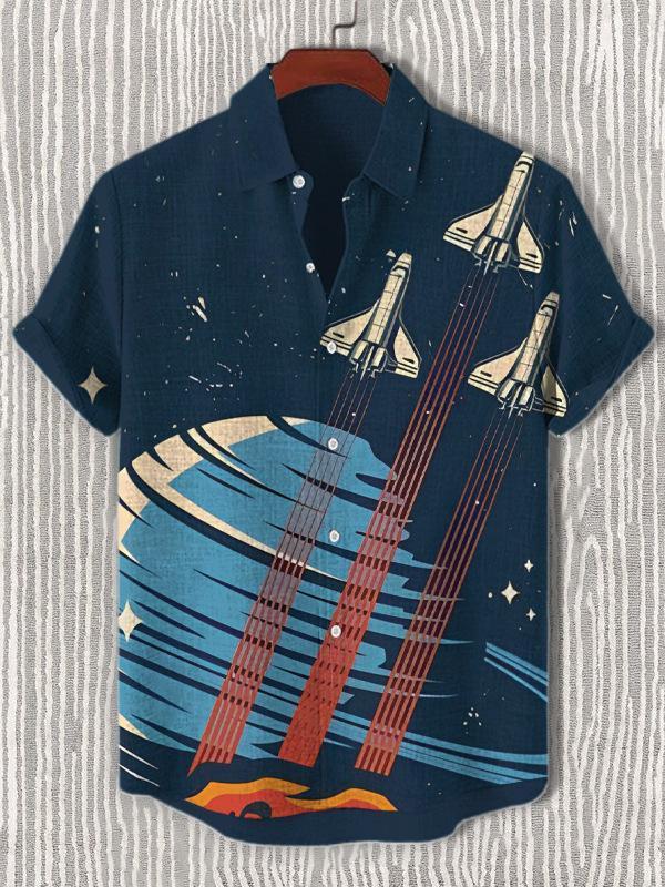 Men's Hawaiian Fun Little Yellow Duck Holiday Casual Short Sleeve Shir