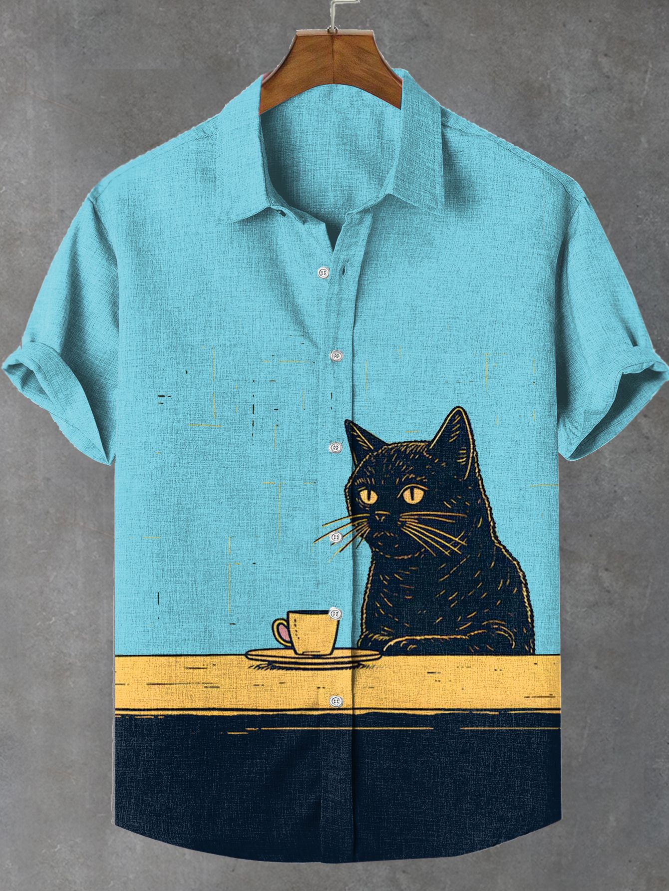 Men's Hawaiian Animal Print Short Sleeve Shirt
