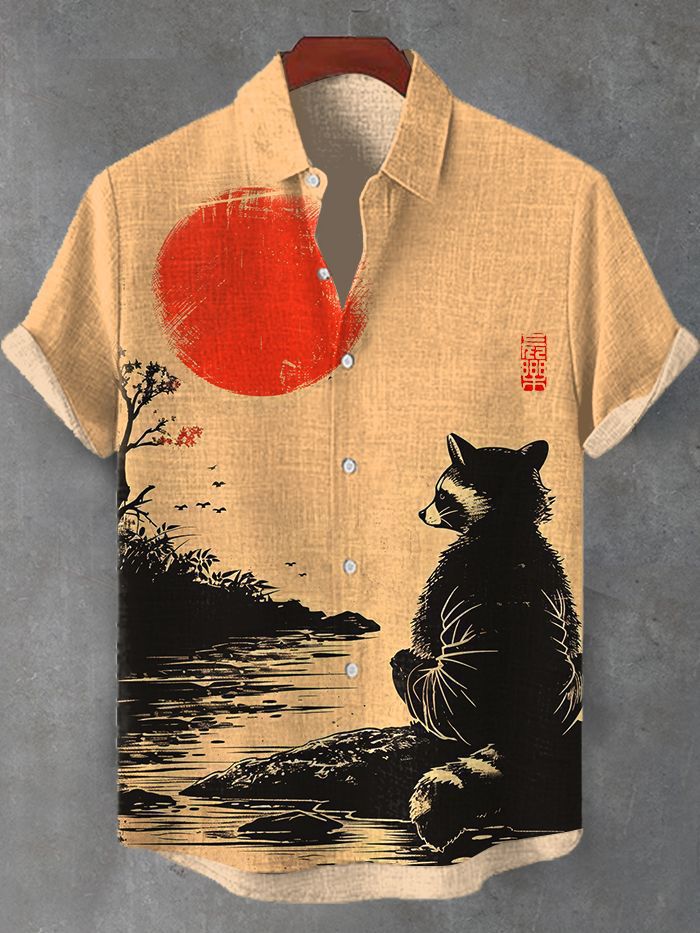 animal graphic short sleeve shirt