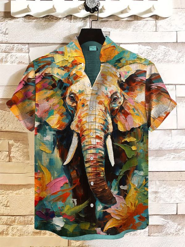 Men's Animal Graphic Art Print Shirt