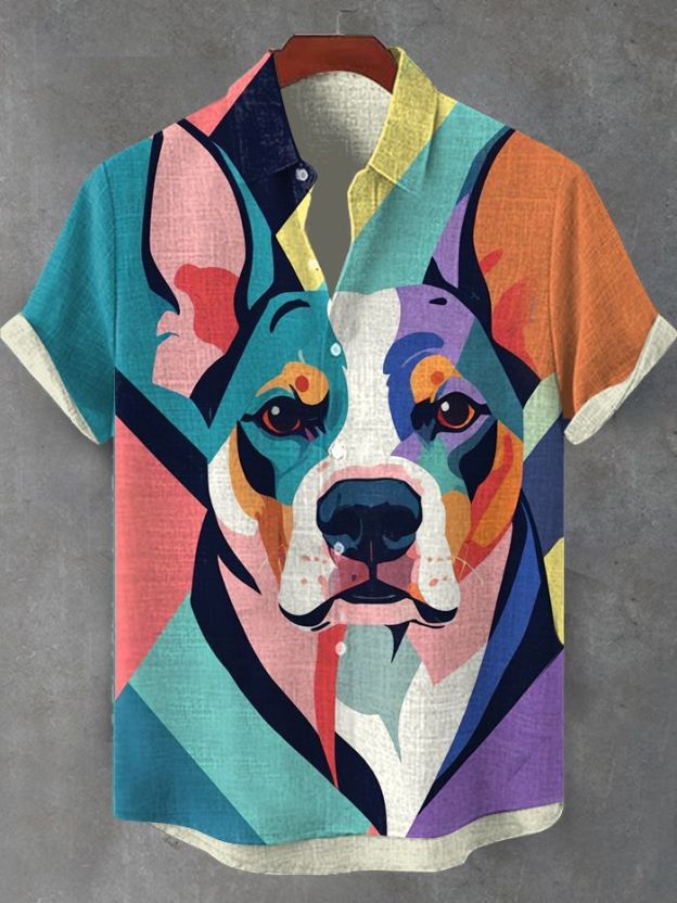 Men's Animal Graphic Art Print Shirt