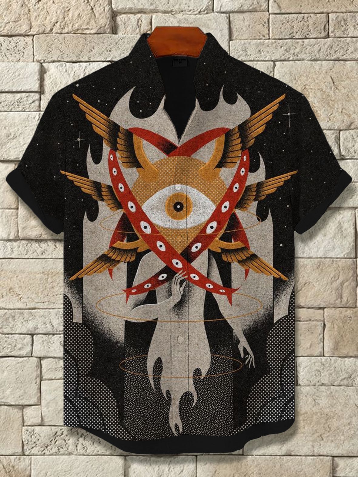 Men's Retro Ethnic Tribal Short Sleeve Shirt