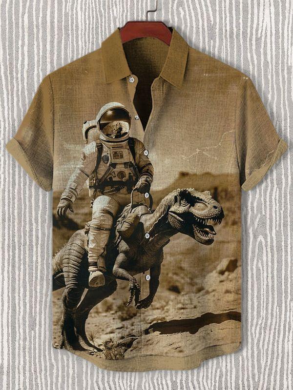 Men's Hawaiian Fun Little Yellow Duck Holiday Casual Short Sleeve Shir