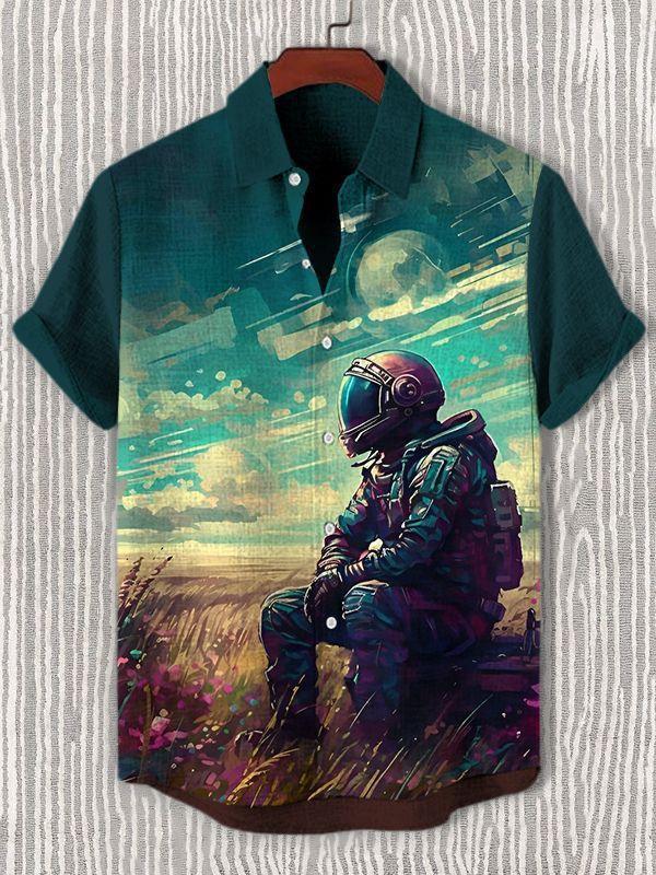 Men's Hawaiian Fun Little Yellow Duck Holiday Casual Short Sleeve Shir